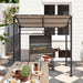 Khaki BBQ Grill Gazebo Tent 2.2 x 1.5 m with Metal Frame and Hooks for Outdoor Shade by Outsunny