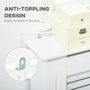 Set of 2 Extendable Radiator Covers with Storage Shelves for Home Office Use White