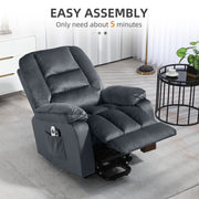Reclining Massage Armchair with Eight Points and Heating for Home Comfort Grey