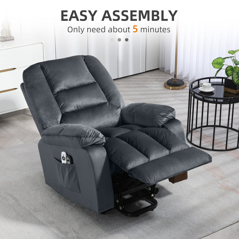 Reclining Massage Armchair with Eight Points and Heating for Home Comfort Grey
