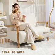 Cream White 2 Seater Sofa Settee with Soft Sherpa Fabric Upholstery by Homcom