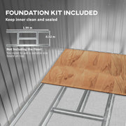 7x4 Galvanised Steel Garden Shed With Foundation Kit Dark Grey by Outsunny