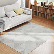 Soft Non Slip Geometric Area Rug for Living Room or Bedroom Washable 170 x 120 cm Grey