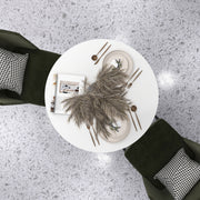 Modern Round Dining Table with Steel Base Space Saving Design for Small Spaces Grey