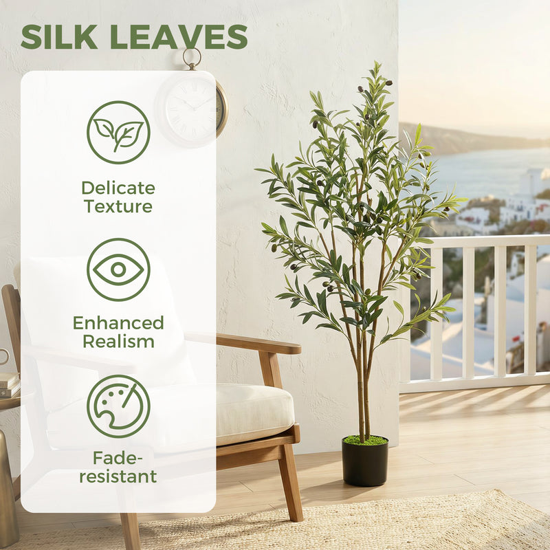 Artificial Olive Tree 120 cm Maintenance Free Greenery for Home or Office Green Homcom
