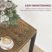 Three Piece Compact Dining Set with Table and Two Chairs in Rustic Brown