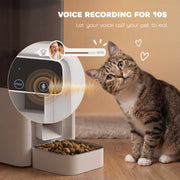 Automatic Cat Feeder with Timed Meals and Portion Control for Cats White Grey AOSOM