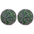 Set of Two Artificial Boxwood Ball Plants for Indoor or Outdoor Display Purple AOSOM