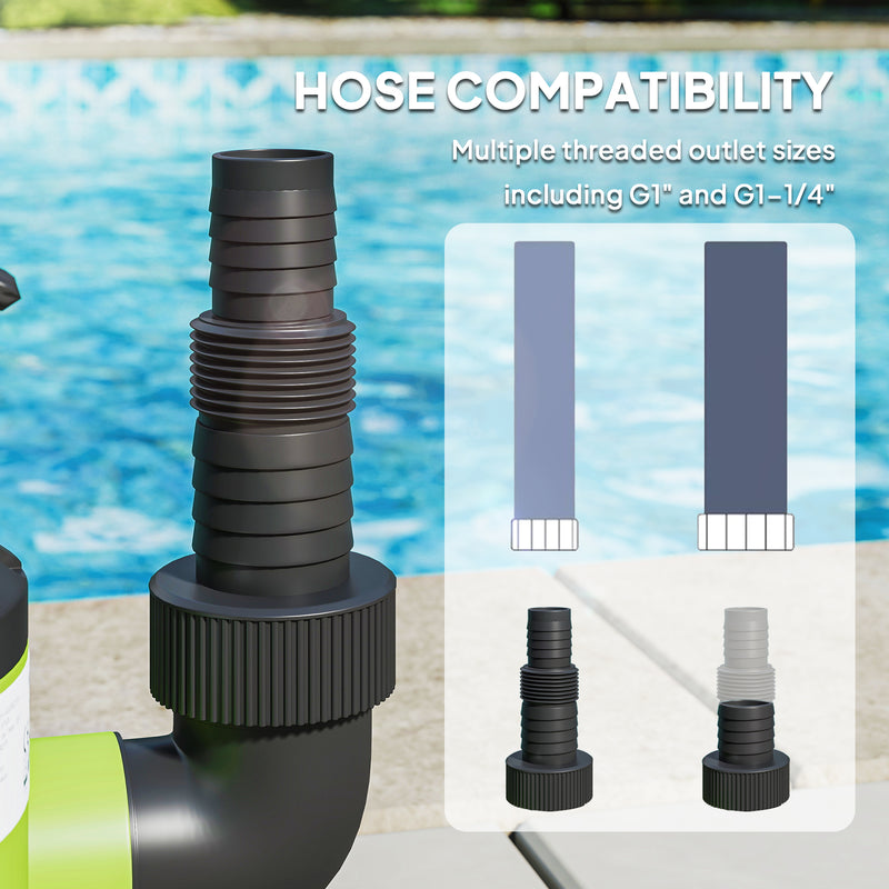 400W Electric Submersible Water Pump with Float Switch for Garden Ponds and Tubs Black AOSOM