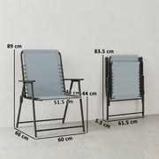 Folding Garden Chairs Set of 4 for Comfortable Outdoor Seating Light Grey Outsunny