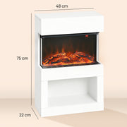Electric Fireplace with 3D Flame Effect and Remote Control for Living Room Heating White