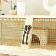 Wooden Indoor Hamster Cage with Storage Shelf Wheels Ramps Water Bottle Hut and Seesaws by PawHut