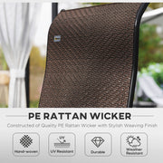 Set of Four Folding Garden Chairs with Adjustable Backs Dark Brown by Outsunny