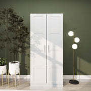 White Double Panelled Door Wardrobe With Shelves by HOMCOM