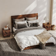 Nordic Bedside Table With Sliding Roller Doors And Metal Legs For Bedroom Rustic Brown