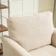 Beige Linen Look Armchair with Padded Seat and Wooden Legs by HOMCOM