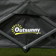 Black 62L Heavy Duty Folding Festival Trolley With Wheels and Adjustable Handle by Outsunny