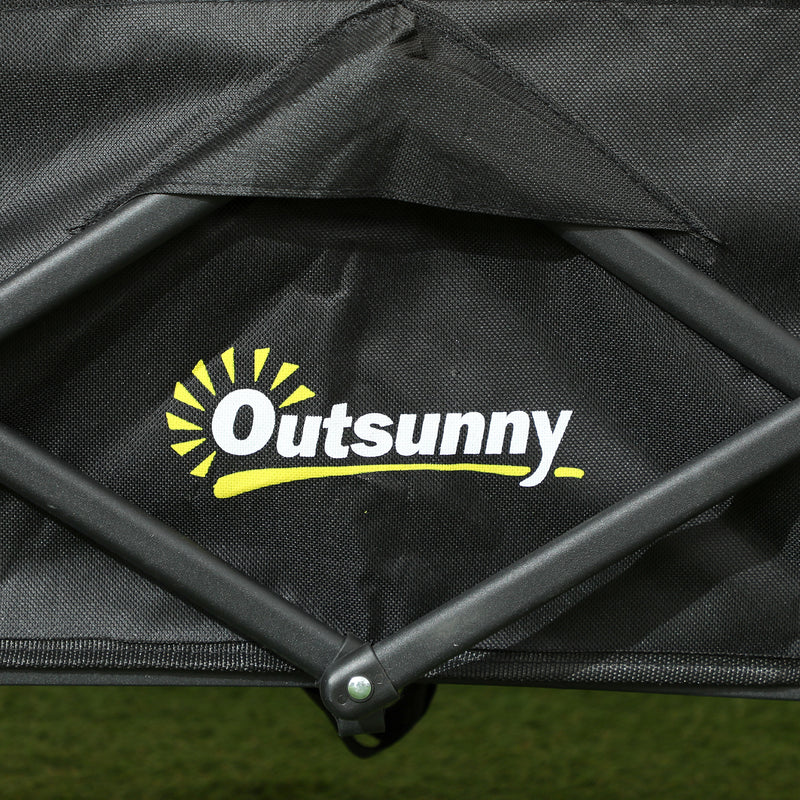Black 62L Heavy Duty Folding Festival Trolley With Wheels and Adjustable Handle by Outsunny