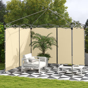 Set of Two Beige 3 x 3m Gazebo Side Walls with Zips Ideal for Garden or Patio Use
