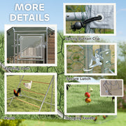 Walk in Chicken Run with Cover Feeding Door Feeder and Perch for 6 8 Poultry by PawHut