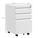 White 3 Drawer Lockable Steel Filing Cabinet with Pencil Tray for A4 and Legal Size by Vinsetto