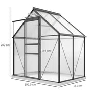 Walk-In Polycarbonate Greenhouse 192 x 131cm Weather Resistant Garden Grow House by Outsunny
