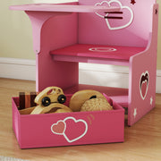 Kids Table and Chair Set With Storage Bins For Play and Learning Activities Pink AOSOM
