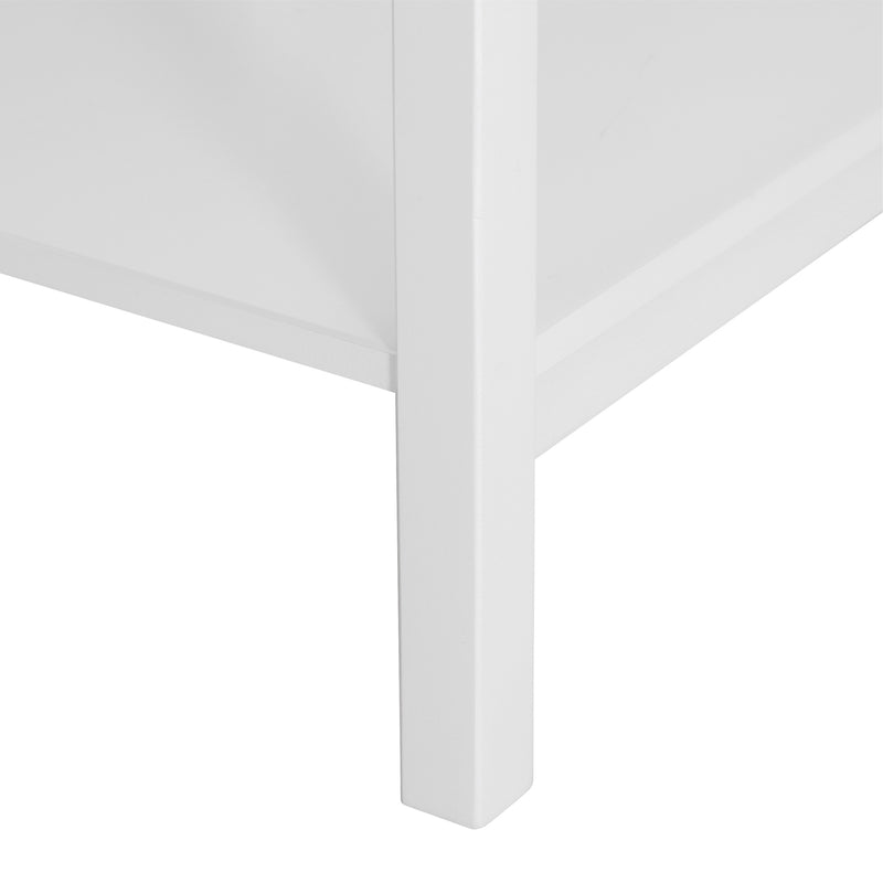 2 White Wooden Bedside Tables with Drawer and Storage Shelf by HOMCOM