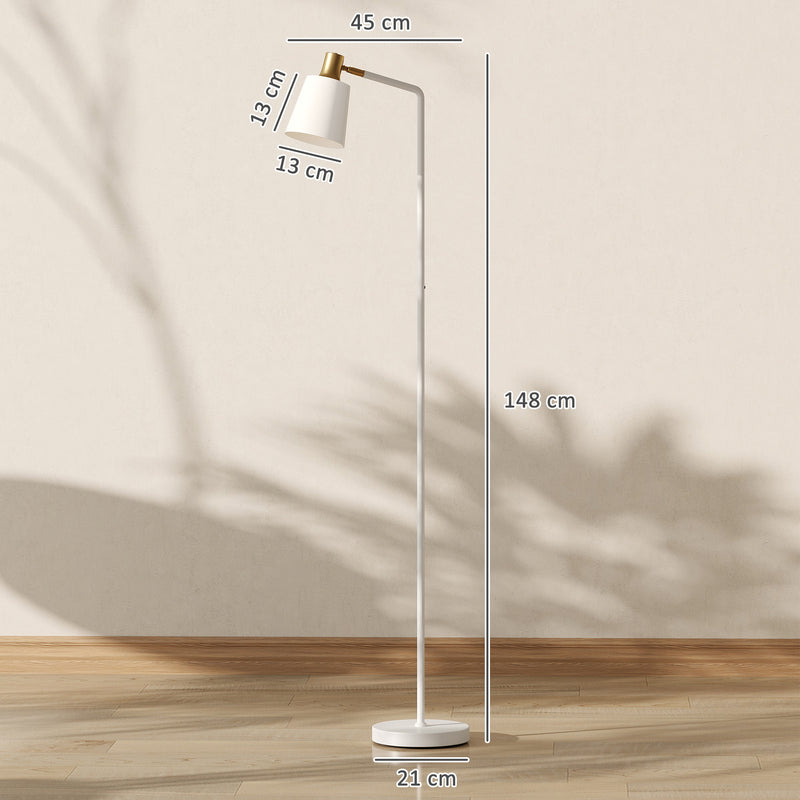 LED Floor Lamp with Adjustable Brightness and Direction for Reading or Relaxing White