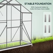 Walk In Polycarbonate Greenhouse With Sliding Door and Rain Gutter For Garden Use Dark Grey