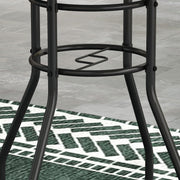 Round Brown Garden Table with Tempered Glass Top Ideal for Patios and Outdoor Dining