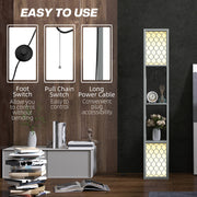 Floor Lamp with Shelves Dual Light Modern Tall Standing Lamp with Pull Chain Light, Grey by HOMCOM
