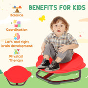 Kids Sensory Spinning Swivel Chair for Balance and Coordination Training Red AOSOM