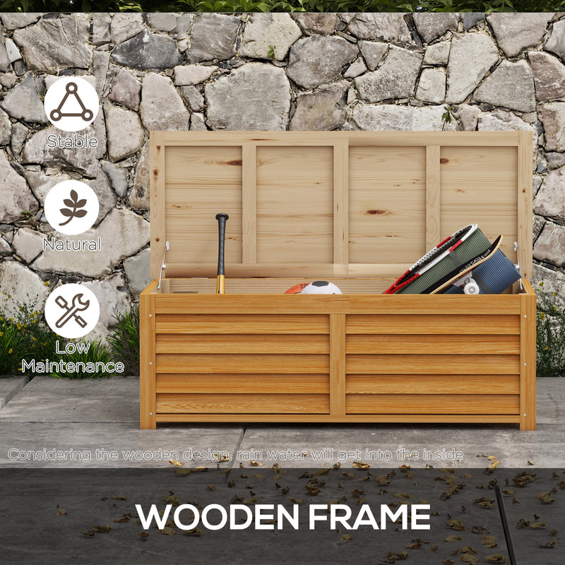 Wooden Deck Box Outdoor Garden Storage by Outsunny