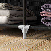 Black Fabric Portable Wardrobe with 8 Shelves and 2 Hanging Rods by HOMCOM