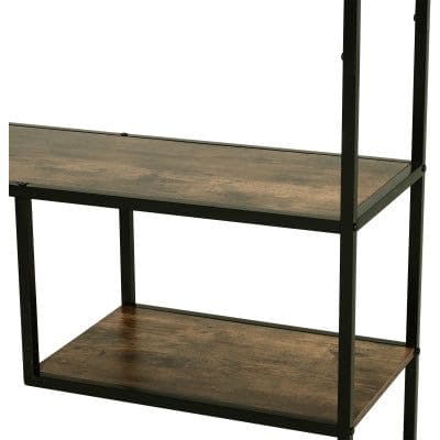 6-Shelf Wooden Bookcase Industrial Display Rack