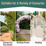 Metal Garden Arch with Gate for Climbing Plants and Roses Outdoor Arbour, Black