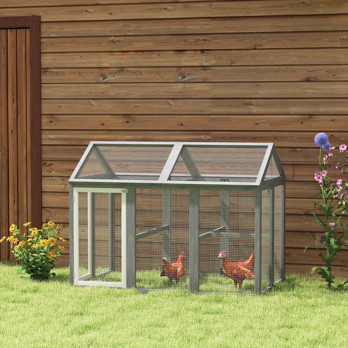 Large Wooden Chicken Run with Combinable Design and Secure Enclosure by PawHut