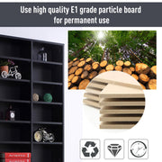 CD Storage Shelf Black Adjustable Height 33 Compartments for DVDs Books Living Room Office 1116 102x24x195cm Homcom