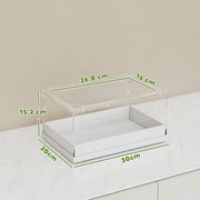 Acrylic Reptile Terrarium with Sliding Top and Vents for Snakes and Geckos Clear AOSOM