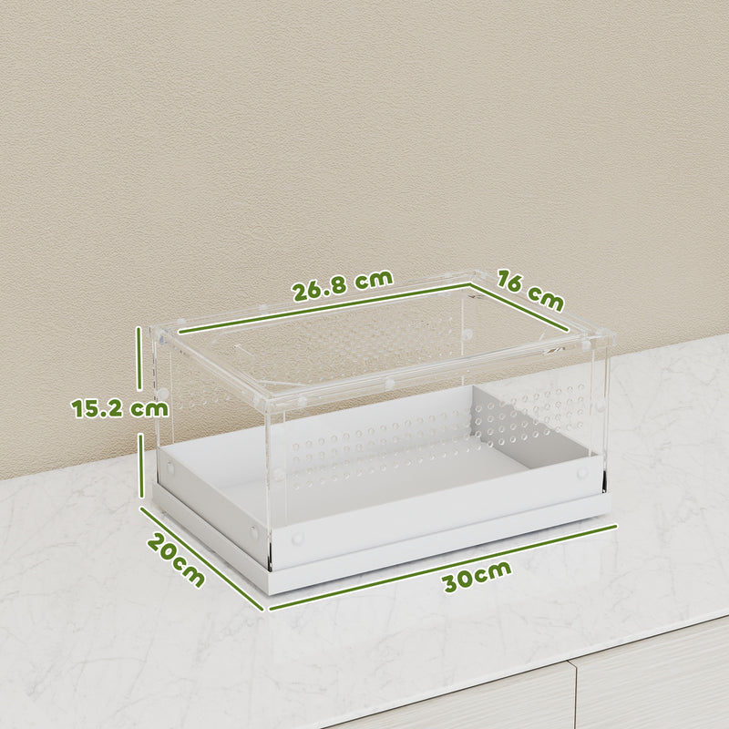 Acrylic Reptile Terrarium with Sliding Top and Vents for Snakes and Geckos Clear AOSOM