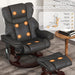Black Swivel Massage Recliner Chair With Footstool and Adjustable Backrest by HOMCOM