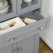 Slim Kitchen Storage Cupboard with Adjustable Shelves for Small Spaces Grey AOSOM