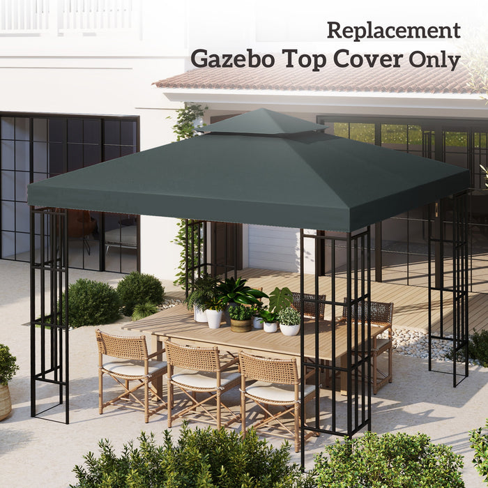 Grey 3x3m Gazebo Roof Replacement Canopy by Outsunny