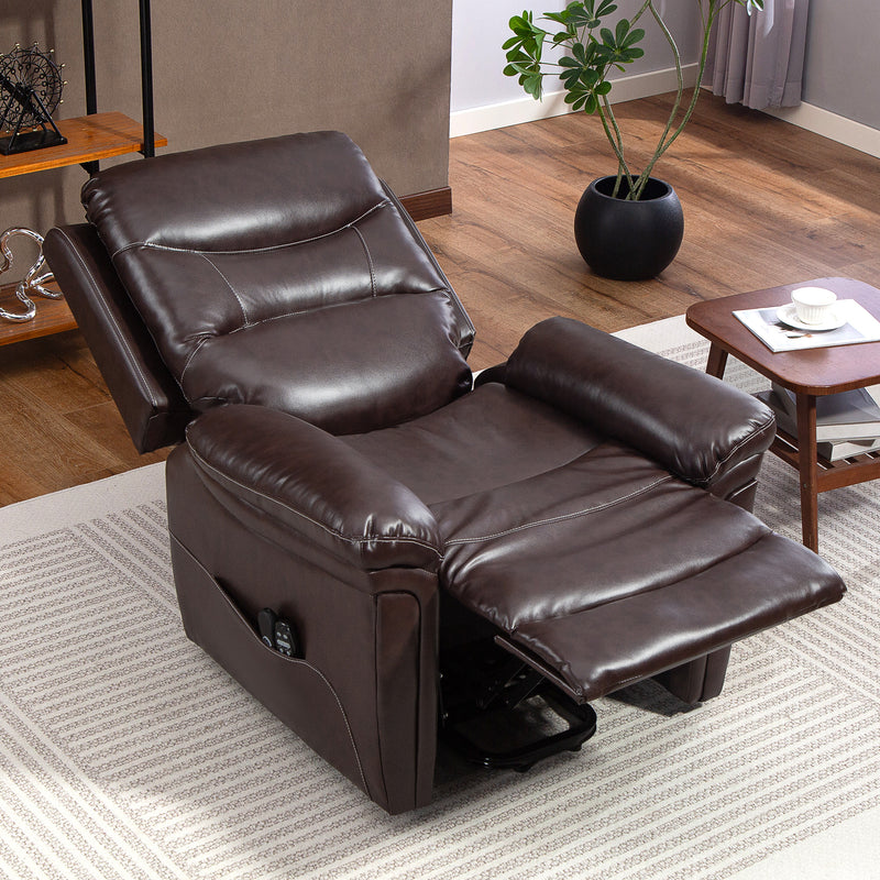 Electric Power Lift Recliner Chair with Massage Heat and USB for Elderly Comfort, Brown