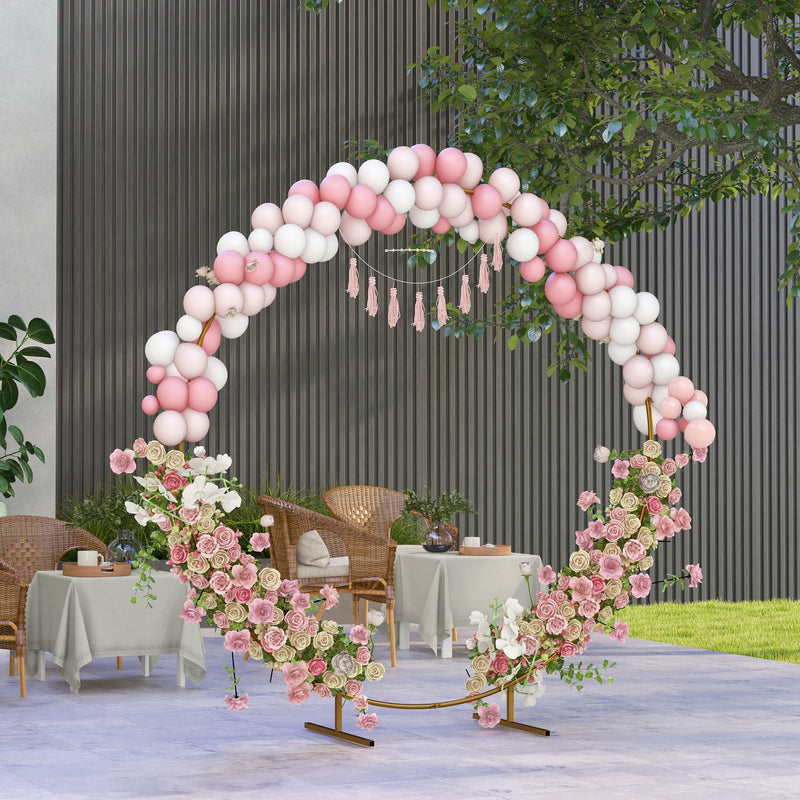 Metal Wedding Arch for Garden or Home Events with Stable Frame Gold AOSOM