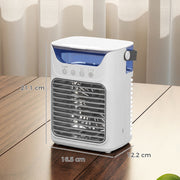Desk Fan with Cooling Mist Humidifier and Colour Changing Light for Bedrooms or Offices White AOSOM