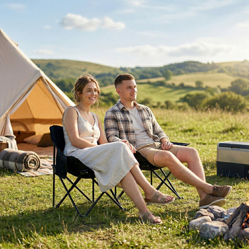 Folding Camping Chair Lightweight and Portable with Carry Bag for Easy Transport Black