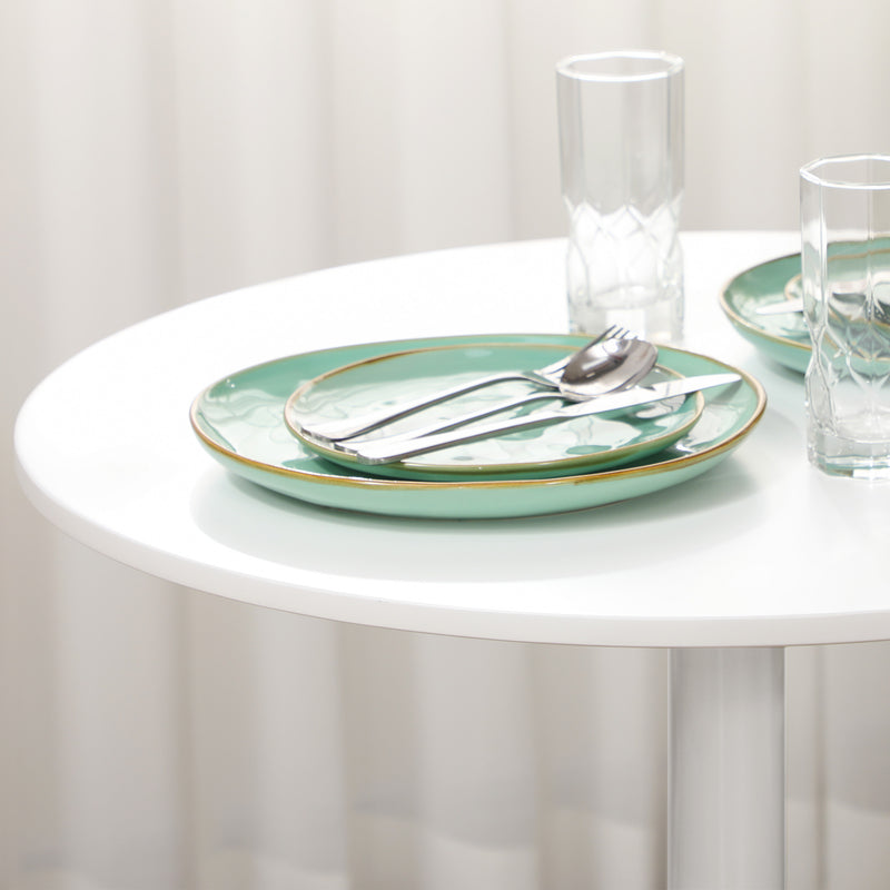 Two Seater Round Dining Table for Small Kitchens or Apartments Minimalist Design White