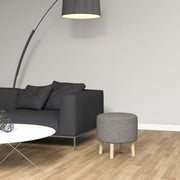 Round Storage Ottoman with Padded Seat and Hidden Compartment for Living Room Light, Grey